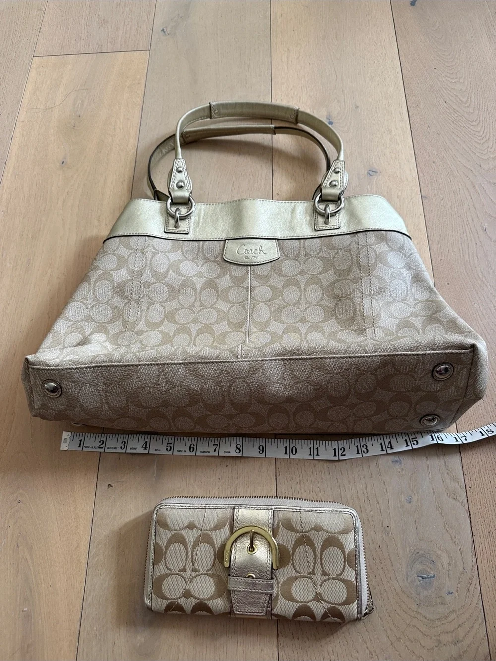 Coach Signature Canvas bag and wallet